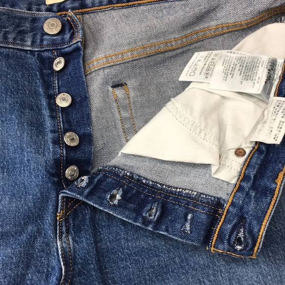 Levis Wedgie Fit High Rise Ankle Jeans Distressed - Picture 9 of 16